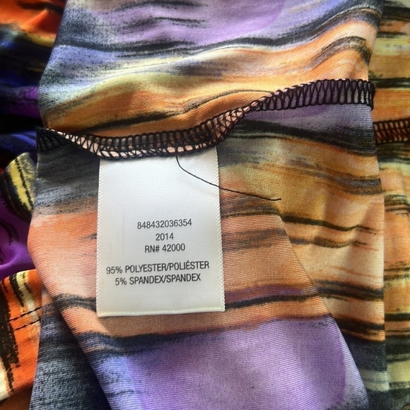 Bongo Women’s Orange/Purple Static Strip Print Maxi Dress Size L - Picture 10 of 16